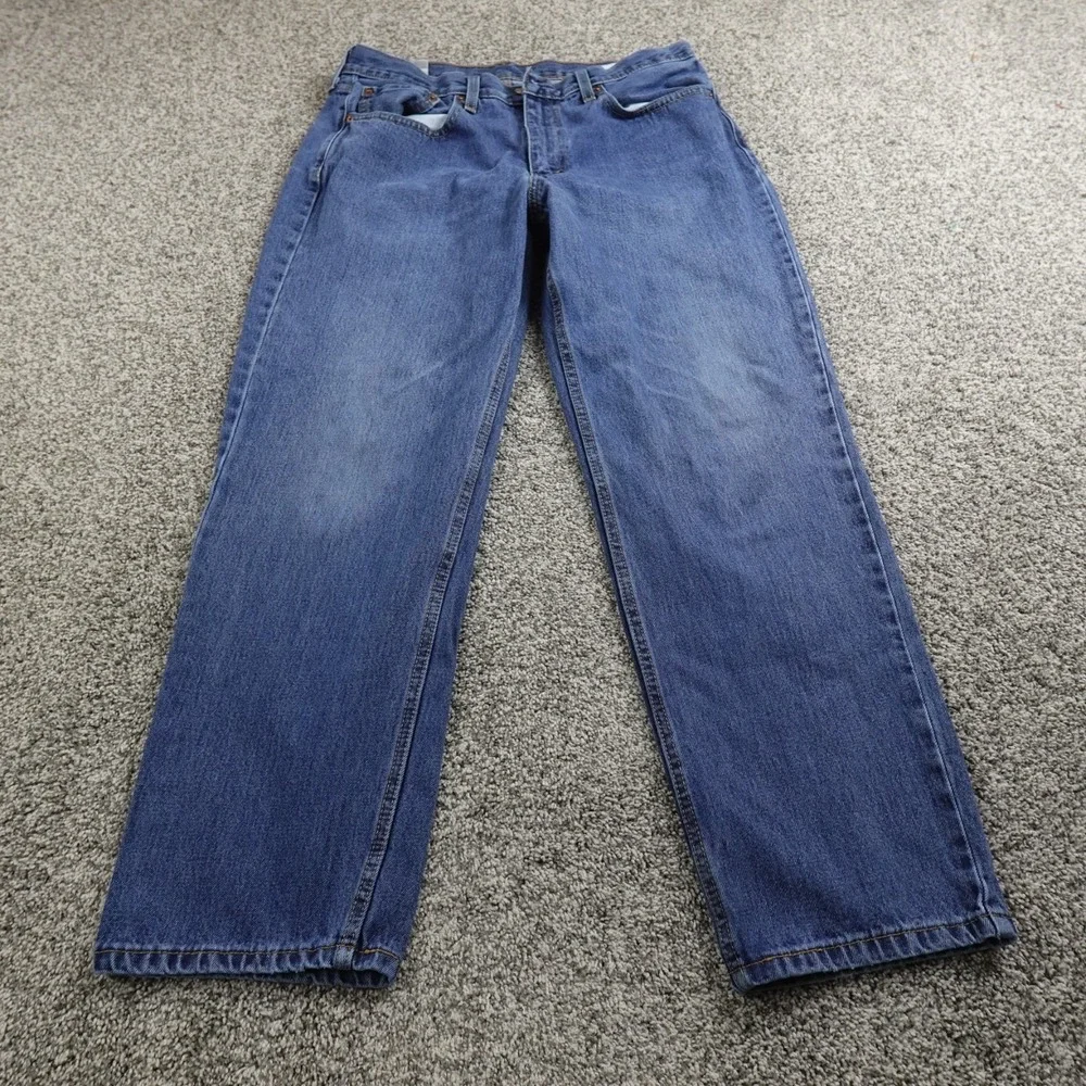 Levis Jeans Mens‎ 36X32 Dark Blue Denim Pants 550 Relaxed Tapered Casual Cotton